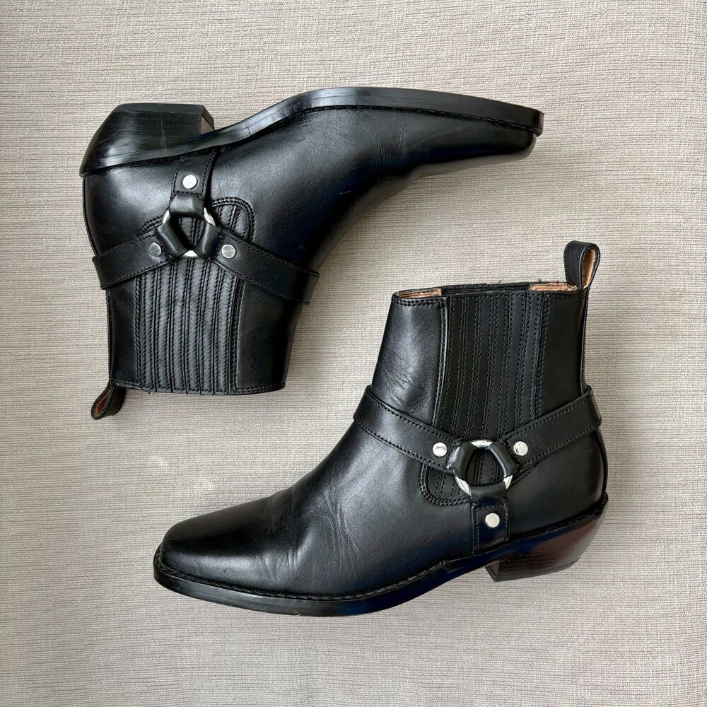 Madewell The Santiago Western Ankle Boot in Black Leather Sz 7 US Orig. $198